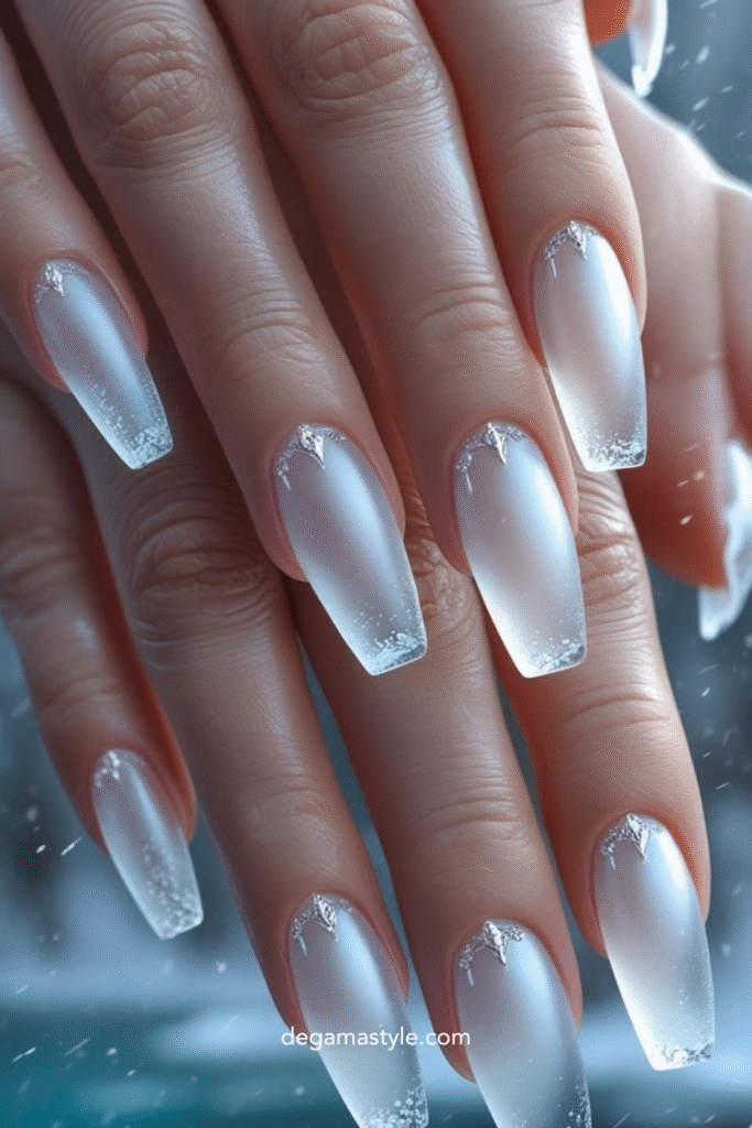 Icy Blue Aura Nails