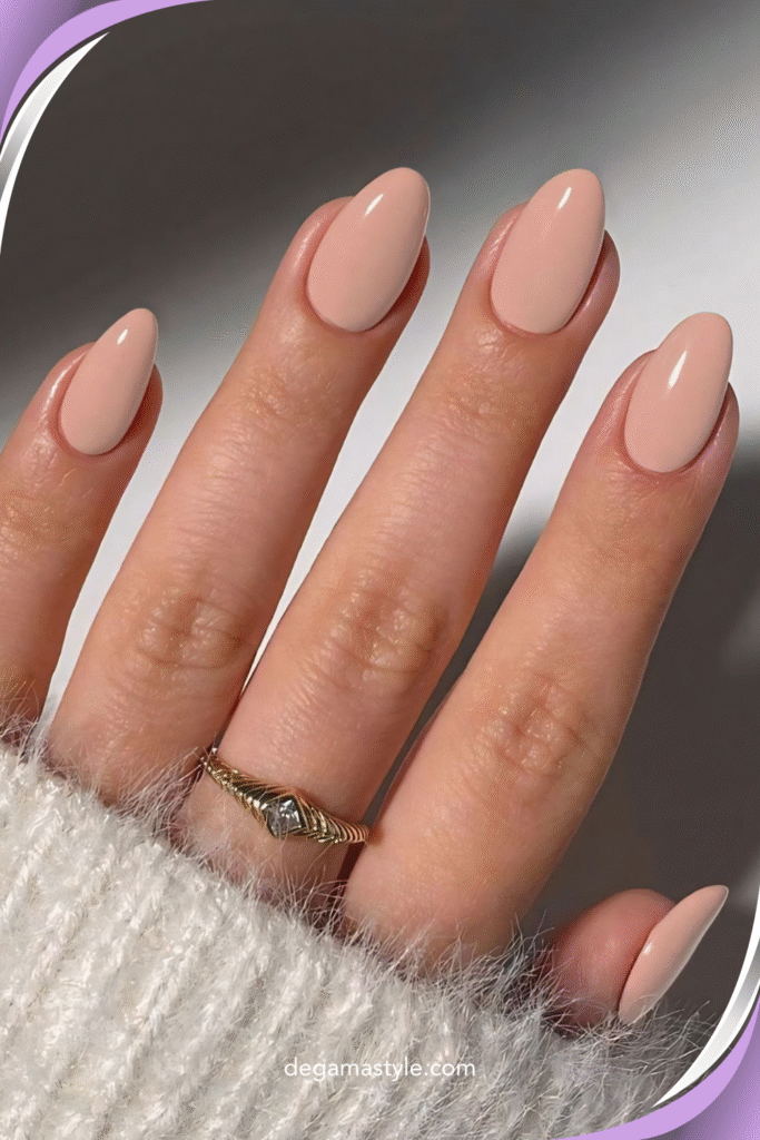 Nude Glossy Nails