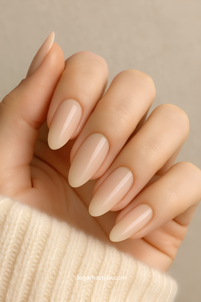 Nude Glossy Nails