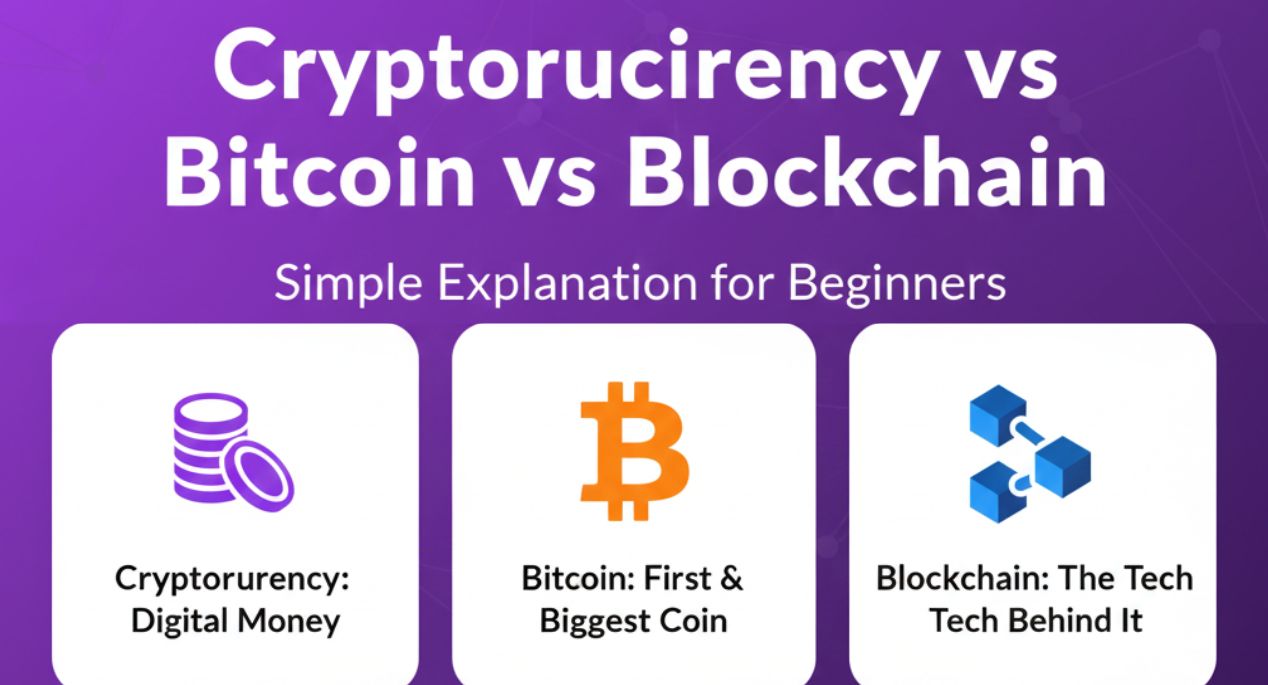 Cryptocurrency vs Bitcoin vs Blockchain